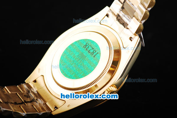 Rolex Day-Date II Automatic Movement Full Gold with Gold Dial and Diamond Markers - Click Image to Close